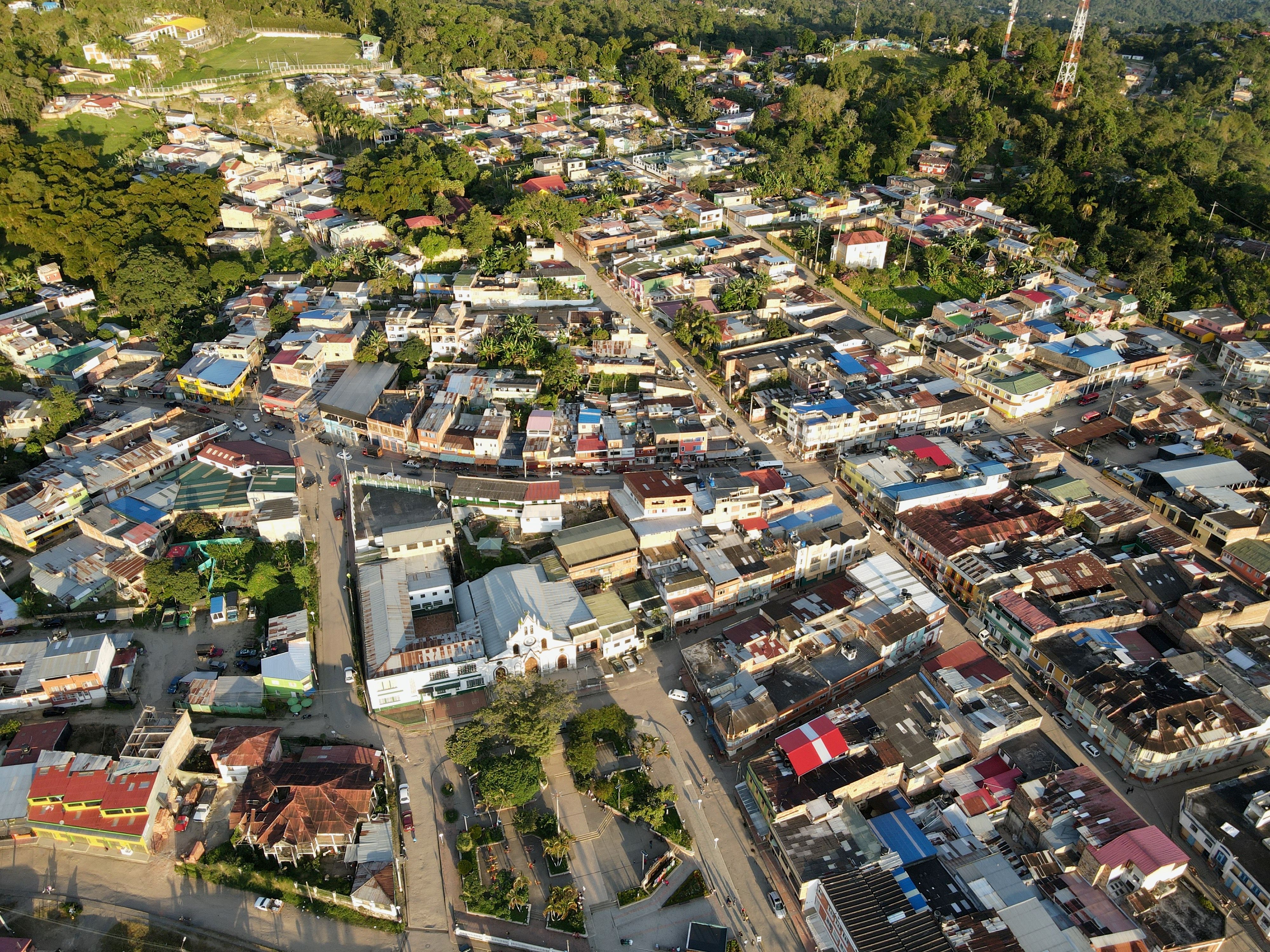 Vista aérea del casco urbano de Cachipay
